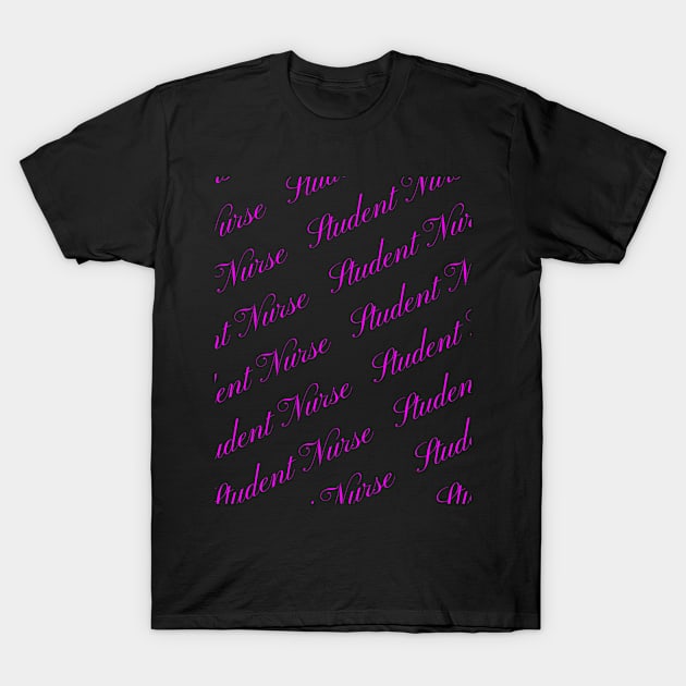 Student Nurse Pink Repeating Pattern T-Shirt by DesignIndex